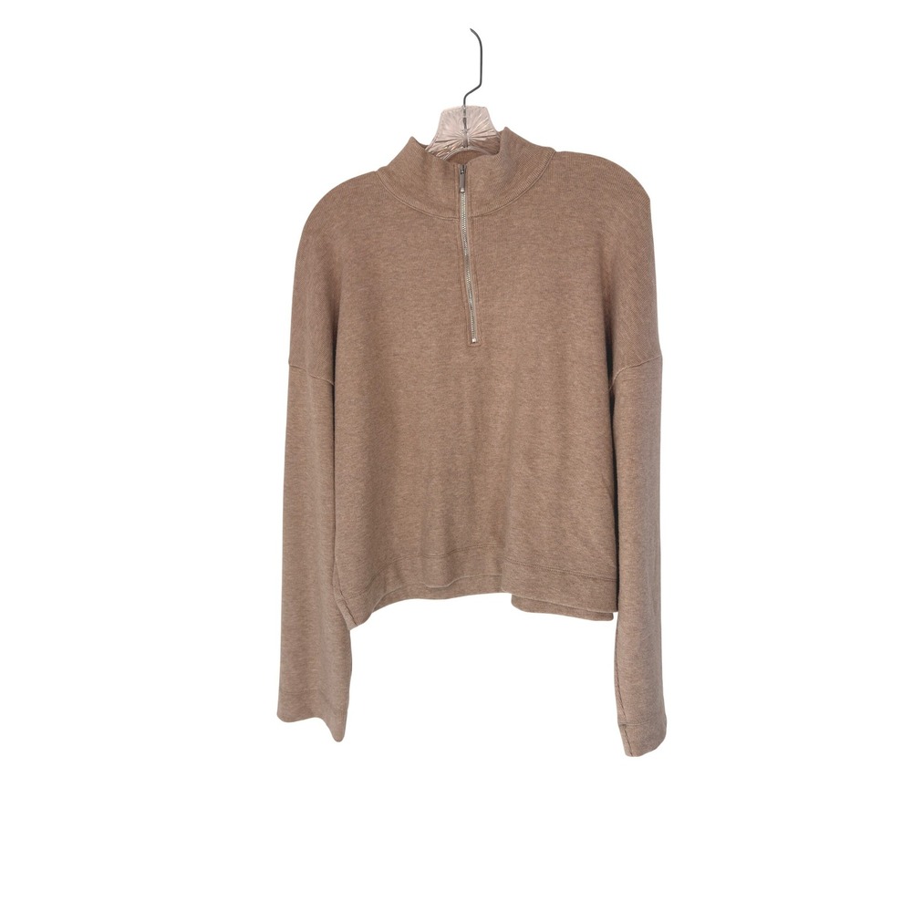 Madewell Quarter-Zip Pullover Top Women's‎ Neutral Beige Knit Mock Neck Medium